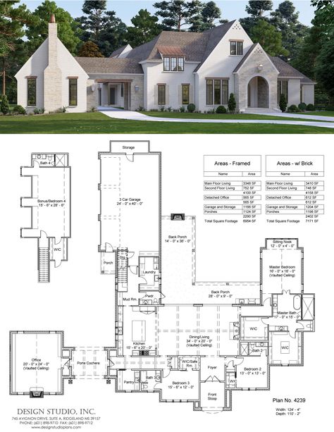 Large Kitchen Floor Plans, Dream House Plans Luxury Modern, Dream Home Floor Plans, French Country Home Plans, Modern French Country House Plans, 4000 Sq Ft House Plans, U Shaped House Plans, Pacific Natural, Multigenerational House Plans