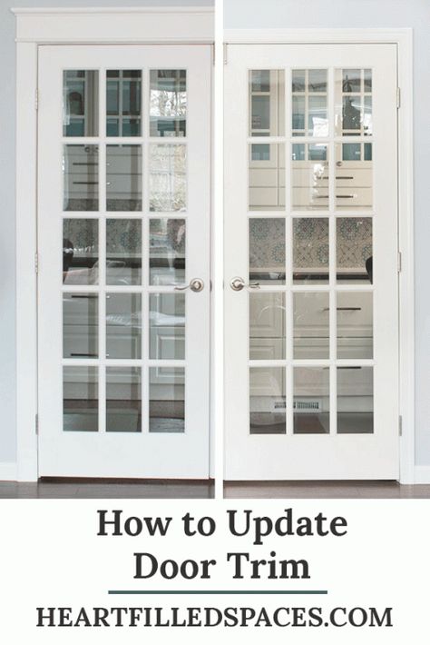 How to install craftsman style door casings on french doors. French Door Makeover, Masking Liquid, Painted French Doors, French Doors Living Room, Update Doors, French Doors Bedroom, Office Doors, French Doors Exterior, Home Remodeling Diy