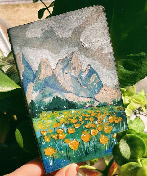 jillian ☆彡 on Instagram: “a full-cover painted moleskine for a friend’s birthday! . . . #sketchbook #sketchbooktour #sketchbookartist #sketch #artist…” Painting On Notebook Cover, Moleskine Cover Art, Painted Sketchbook Cover, Moleskine Cover, Sketchbook Tour, Sketchbook Cover, Notebook Ideas, Sketch Artist, Journal Covers