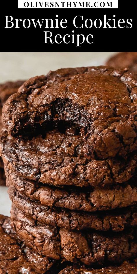 Brownie Cookies Recipe Chocolate Brownie Cookies, Cookie Brownie Recipe, Fudgy Brownie, Recipes Yummy, Delicious Cookie Recipes, Fudgy Brownies, Köstliche Desserts, Brownie Cookies, Food Yummy