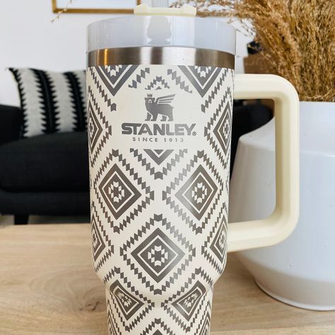 Engraved Cup Ideas, 40 Oz Tumbler, Punchy Tumblers, Custom Stanley Tumbler, Tumbler Engraving Ideas, Laser Engraved Cups, Engraved Tumbler Ideas, Stanley Cup Decal, Stanley Cup Designs