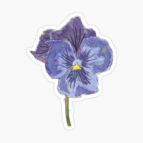 February Flower Violet Watercolor Sticker by JY illustrations Aesthetic Scrapbook Design Violet, Violet Stickers, Purple Scrapbook, Watercolour Stickers, February Flower, Violet Watercolor, Tiny Stickers, Flower Violet, Kindle Stickers