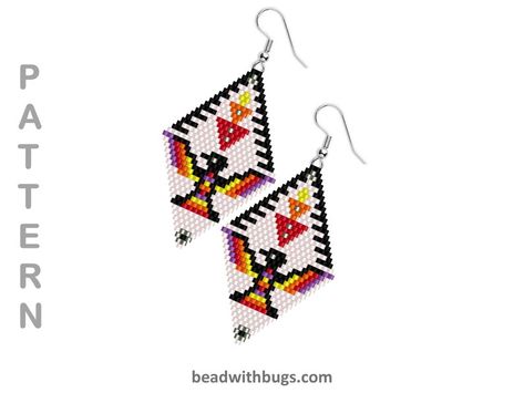 BRICK STITCH Beaded Earrings Pattern Thunderbird - Etsy Canada Brick Stitch Earrings Pattern Free, Dyi Earrings, Brick Stitch Pattern Earring, Beaded Earrings Pattern, Miyuki Earrings, Special Earrings, Beaded Flowers Patterns, Stitch Earrings, Seed Bead Crafts