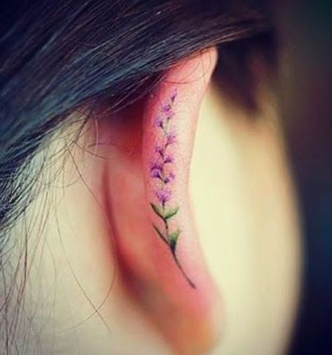 Edge of ear tattoo. Inspiring Tattoos, Couples Tattoo Designs, Cat Tattoos, Initial Tattoo, Tiny Tattoo, Women's Tattoo, Best Sleeve Tattoos, Sleeve Tattoos For Women, Flower Tattoo Designs