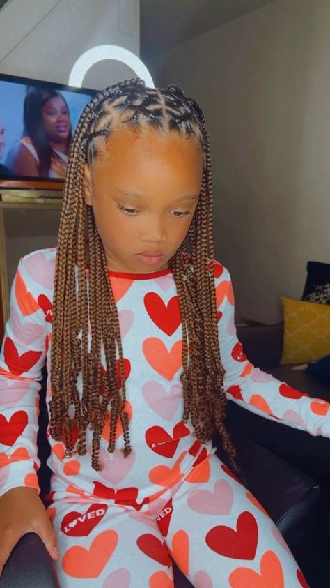 Kids Goddess Knotless Braids, Braids For Kids Natural Hair, Knotless Braids Hairstyles For Kids, Braid Styles For Little Black Girls Kids, Hair Styles Braids Kids, Kids Braids Hairstyles Black, Kid Knotless Braids, Baby Braids Hairstyles, Toddler Knotless Braids