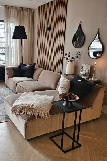 New Build Living Room Ideas Uk, Minimalist Living Room White, Little Living Room Ideas, Wall Decor Ideas For Living Room, Apartment Living Room Design, Neutral Living Room, Brown Living Room, Home Design Living Room, Living Room Sectional