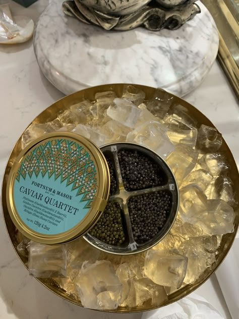 ‪Caviar #quartet available from Fortnum & Mason @fortnums ‬ ‪Why have one when you can have four?‬ ‪What a great gift idea. ‬ ‪#caviar ‬ Luxury Food Expensive, Caviar Serving Ideas, Caviar Aesthetic, Sf Elopement, Fish Roe, Caviar Spoon, Fortnum Mason, Super Rich Kids, Fortnum And Mason