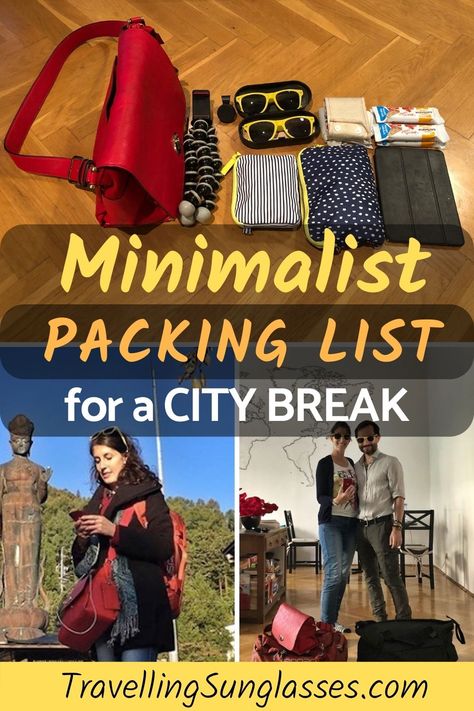 Tried and tested! Learn our proven method to pack light and use our efficient minimalist packing list for your next weekend or city break! Easy, simple and quick: get ready for a new way of travelling. City Vacation Packing List, Clothes For City Break, Weekend Backpacking List, Minimalist Weekend Packing List, 3 Day Trip Packing List Travel Light, City Break Packing List, 3 Day Weekend Packing List, Long Weekend Packing List, Minimal Packing List