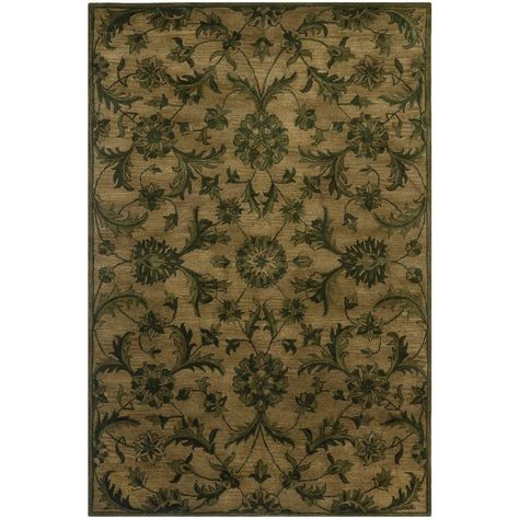 Antiquity Olive/Green (Green/Green) 6 ft. x 9 ft. Area Rug Traditional Room Decor, Green Wool Rug, Persian Rug Designs, Antique Persian Rug, Floral Area Rugs, Green Area Rugs, Green Wool, Vintage Area Rugs, Traditional Area Rugs