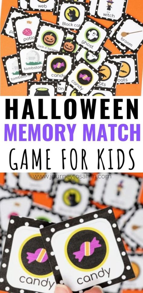 Halloween Printables Free For Kids, Prek Halloween, Easy Halloween Games, Classroom Halloween, Fun Halloween Games, Games To Play With Kids, Halloween Week, Children Crafts, Halloween Printables Free