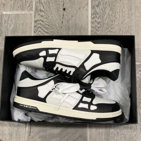 None Amiri Shoes Black And White Amiri Shoes, Black Amiri Shoes, Amiri Shoes Outfit, Amiri Shoes, Shoes Color, Bones, Tattoo Ideas, Size 10, Black White