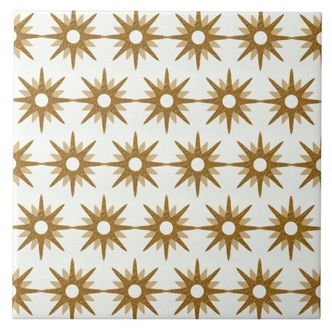 Room 2023, Background Simple, Gold Starburst, Pattern Ceramic, Starburst Pattern, Beige Background, Trivets, Clean Modern, Decorative Tile