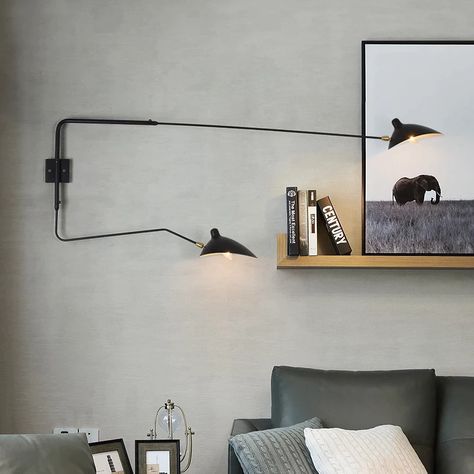 Black Wall Lights, Industrial Wall Lamp, Wall Lamps Living Room, Metal Wall Light, Black Wall Lamps, Industrial Wall, Modern Wall Sconces, Wall Mounted Light, Modern Lamp