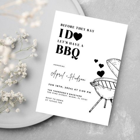 Bbq Before I Do, I Do Bbq Rehearsal Dinner, I Do Bbq Invitation, Bridal Bbq, Bbq Engagement Party Ideas, Rehearsal Dinner Activities, Cookout Theme, Brews Before I Dos, I Do Barbecue