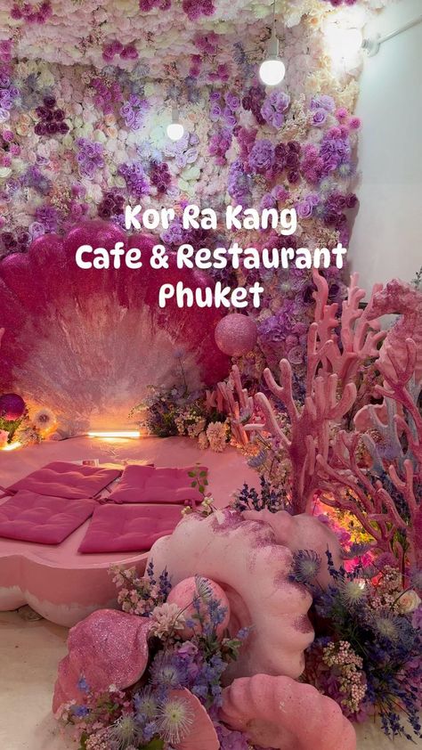 This is the most instagrammable cafe in Phuket 💖 A must visit for lovers of pink color, flowers and beautiful photos 📍Kor Ra Kang Cafe &… | Instagram Thailand Places, Flower Cafe, Thailand Travel Destinations, Thailand Photos, Wedding Entrance Decor, Phuket Thailand, Dream Vacations Destinations, Wedding Entrance, Cozy Cafe