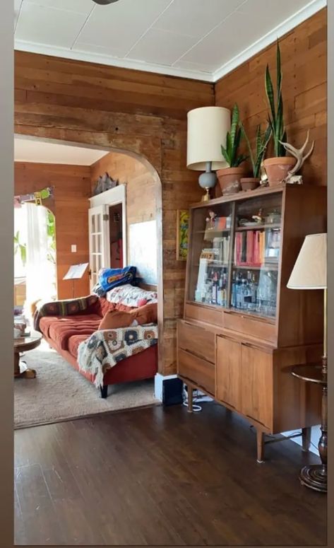 Northwest Interior Design, White Window Trim, Wood Shiplap Wall, Wood Shiplap, Pacific Northwest Style, 1900s Home, Shiplap Walls, Living Room Photos, Craftsmen Homes