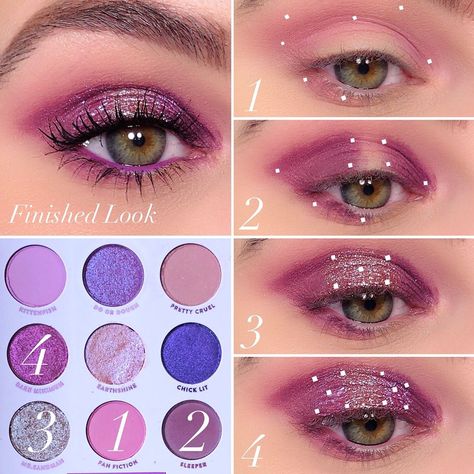 @colourpopcosmetics -It’s My Pleasure Eyeshadow Palette  1️⃣Fan Fiction- Apply to the crease and blend upwards and then to outer half of… Eyeshadow Looks Step By Step, Makeup Pictorial, Eyeshadow Tips, Colourpop Eyeshadow, Eyeshadow For Blue Eyes, Makeup Brushes Guide, Blending Eyeshadow, Colourpop Cosmetics, My Pleasure