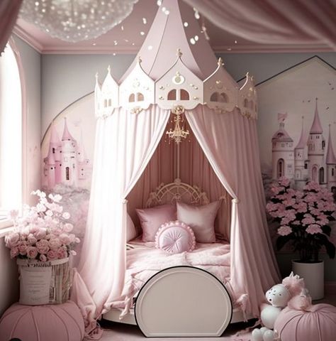 1 Bedroom Apartment Decor, Princess Kids Room, Modular Interior, Girls Princess Room, Princess Bedrooms, Dreamy Decor, Dream Bedroom Inspiration, Aesthetic Bedroom Decor, Kids Room Interior Design