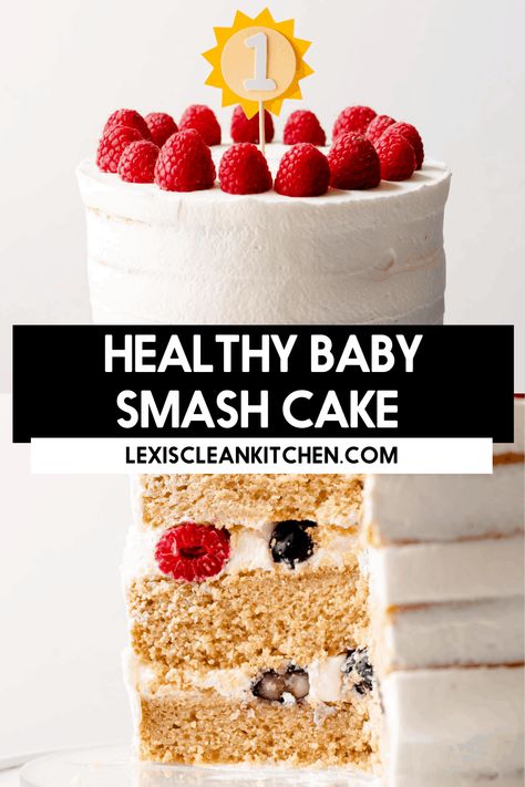 Homemade Smash Cake, Healthy Smash Cake, Kitchen Website, Healthy Birthday Cakes, Smash Cake Recipes, Healthy Birthday, Lexi's Clean Kitchen, Kid Recipes, Baby Cake Smash