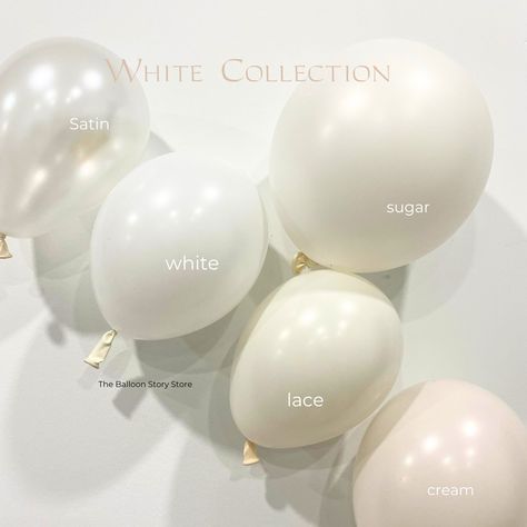 White Collection Latex Balloons Biodegradable Balloons White Sugar Cream Lace and Satin White Balloons Biodegradable Balloons, Vintage Balloons, Cream Balloons, White Balloon Garland, Balloons White, Balloon Prices, Sunrise Colors, Silk Texture, Matte Texture