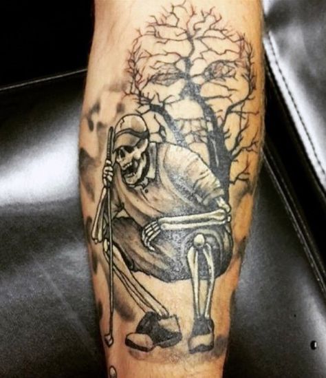 40 Golf Tattoos For Men - Manly Golfer Designs Golf Tattoos For Men, Golfing Tattoo, Golfer Tattoo, Golf Tattoo Ideas For Men, Rip Tattoos For Dad, Golf Tattoo, Forearm Tattoo Quotes, Super Tattoo, Compass Tattoo Design