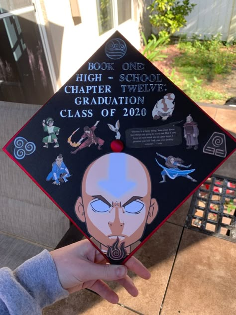 Graduation Cap Ideas Atla, Avatar The Last Airbender Graduation Cap, Naruto Graduation Cap, Cap And Gown Decoration, Avatar Graduation Cap, Pokemon Graduation Cap, Anime Graduation Cap, Funny Graduation Cap Decoration, 2023 Graduation Cap