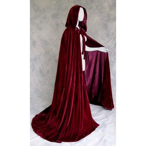 Velvet Cloak, Witchy Clothing, Victorian Gown, Cape Fashion, Old Fashion Dresses, Fantasy Gowns, Medieval Dress, Medieval Clothing, Burgundy Wine