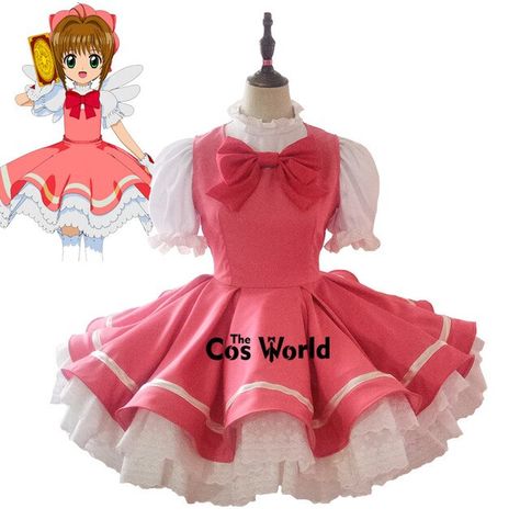 Sakura The Card Captor Outfits, Card Captor Sakura Outfits, Card Captor Sakura Cosplay, Cardcaptor Sakura Outfits, Cardcaptor Sakura Dress, Card Captor Sakura Staff, Sakura Dress, Outfit Anime, Magical Girl Outfit