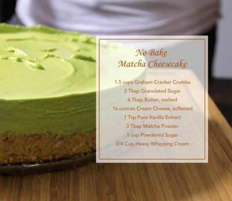 01 Matcha Ideas, Green Tea Recipes Desserts, Matcha Cakes, Matcha Cheesecake Recipe, Tea Cheesecake, Green Tea Cheesecake, Matcha Dessert Recipes, Te Matcha, Green Tea Dessert