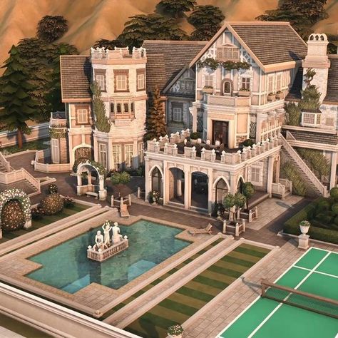 Kate Emerald on Instagram: "Tudor Mansion By Kate (Gallery-ID: KateEmerald) Video on my YT-Channel Kate Emerald! #thesims4 #sims4 #thesims #sims #simstagram #showusyourbuilds #speedbuild #kateemerald #Mansion #NoCC #NoMods" Sims 4 English Manor, Old Money Mansion Floor Plan, Sims 4 Gallery Id, Sims 4 Manor House, Country Club Sims 4, Sims Mansion Floor Plans, Sims Chateau, Sims 4 Castle Build, Sims 4 Country Club