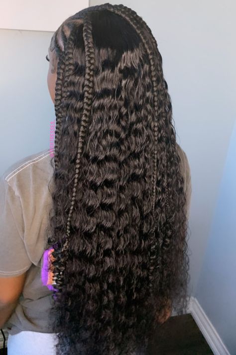 #braids #feedinbraids #halfsewin #halfuphalfdown #tishtresses Half Braided Half Sew In, Half Braids Half Sew In Weave, Half Braids, Feed In Braids, Satin Bonnets, Half Braid, Protective Hair, Beautiful Black Hair, Hairstyle Inspo