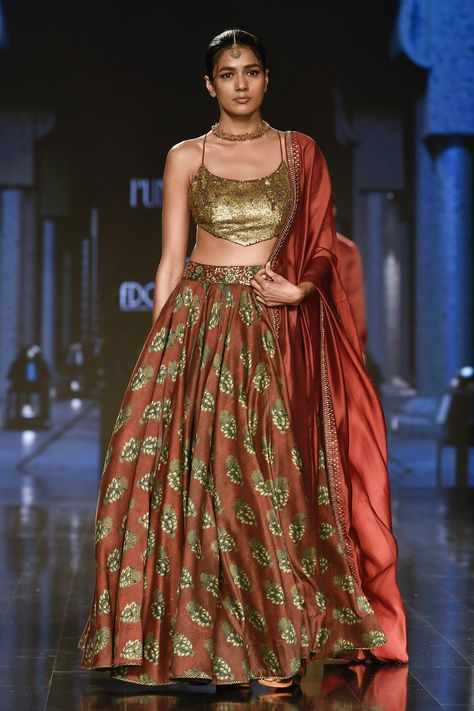 Buy Punit Balana Maroon Chanderi Silk Floral Print Lehenga Set Online | Aza Fashions Floral Print Lehenga, Punit Balana, Print Lehenga, Printed Lehenga, Metallic Blouses, Red Lehenga, Designer Party Wear Dresses, Wedding Lehenga, Silk Lehenga