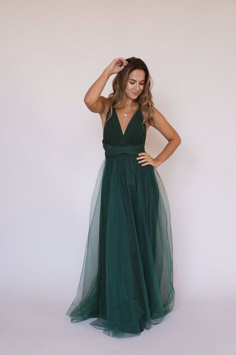 Dark Grey Bridesmaid Dresses, Extra Dress, Emerald Green Bridesmaid Dresses, Dark Green Bridesmaid Dress, Multiway Dress, Multi Way Dress, Sage Green Bridesmaid Dress, Emerald Bridesmaid Dresses, Grey Bridesmaids