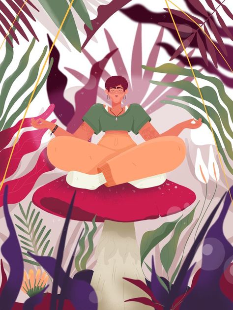 Meditation Illustration, Digital Art Character Design, Digital Art Character, Personal Illustration, Art Character Design, Illustration Digital, Adobe Photoshop, Meditation, Digital Art