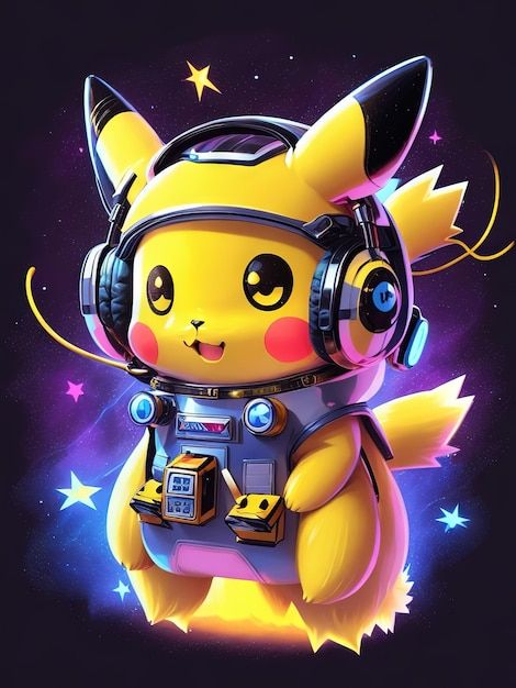 Photo adorable pokemon monsters in galax... | Premium Photo #Freepik #photo #kawaii #cute-kawaii #adorable #pikachu Pikachu Pictures, Adorable Pokemon, Photo Kawaii, Pokemon Photo, Pikachu Wallpaper, Cute Pikachu, Pokemon Pikachu, Pokemon Drawings, Purple Backgrounds