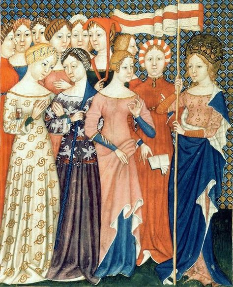 14th Century Fashion, 14th Century Clothing, Medieval Garb, Medieval Clothes, Medieval Woman, Wars Of The Roses, Medieval Life, Book Of Hours, Medieval Costume