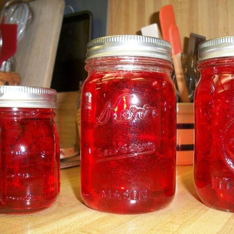 This is SO good and SO easy! If you like apple jelly, this is a nice twist on the "usual" apple jelly. The red-hots cinnamon candies give it a little extra flavor boost that you will surely love! Also, this is about the PRETTIEST jelly I have ever made - a beautiful, brilliant red color! Candy Apple Jelly, Cinnamon Candies, Jelly Maker, Homemade Jams, Canning Fruit, Home Canning Recipes, Apple Jelly, Jam Recipes Homemade, Canning Jam