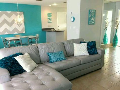 Turquoise Living Room, Blue And Orange Living Room, Turquoise Dining Room, Teal Bedroom Decor, Grey And Brown Living Room, Teal Living Room Decor, Turquoise Living Room Decor, Turquoise Room, Living Room Turquoise