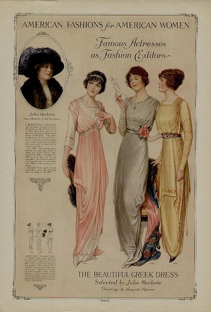 1913 Fashion, Greek Dress, Fashion 1910, 1910s Fashion, Robes Vintage, Vintage Blog, 20th Century Fashion, Edwardian Style, Images Vintage