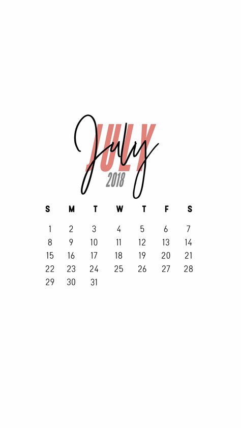 minimal July 2018 calendar wallpaper iPhone (blush) 2018 Calendar, Calendar Wallpaper, Calendar Printables, Black Wallpaper, Wallpaper Iphone, Iphone Wallpaper, Blush, Wallpapers, Iphone