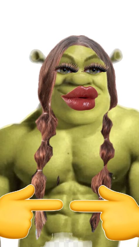 Shrek Funny Memes, Goofy Hairstyles, Shrek Memes Funny, Slay Shrek, Shrek Nails, Preppy Shrek, Baddie Shrek, Preppy Characters, Shrek Aesthetic Cute