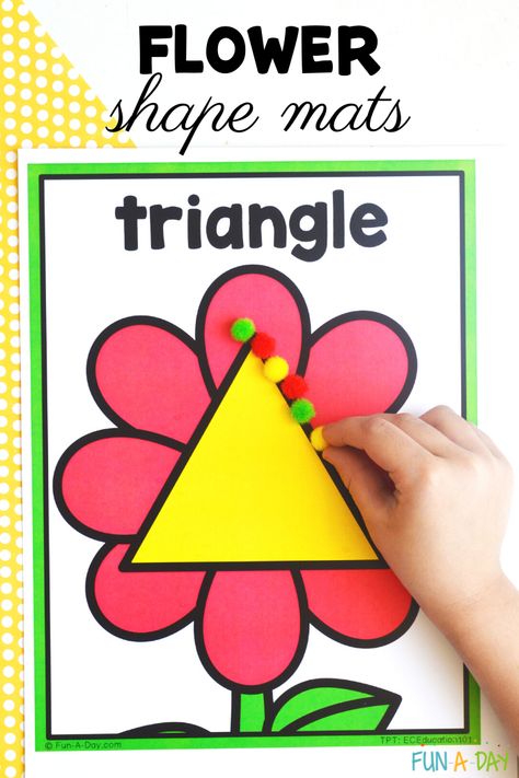 Flower Shapes Preschool, Shape Flowers Preschool, Shapes Fine Motor Activities, Kindergarten Flower Activities, Build A Flower Preschool, Spring Shape Activities Preschool, Flower Literacy Activities Preschool, Plant Activity Preschool, Spring Centers Preschool