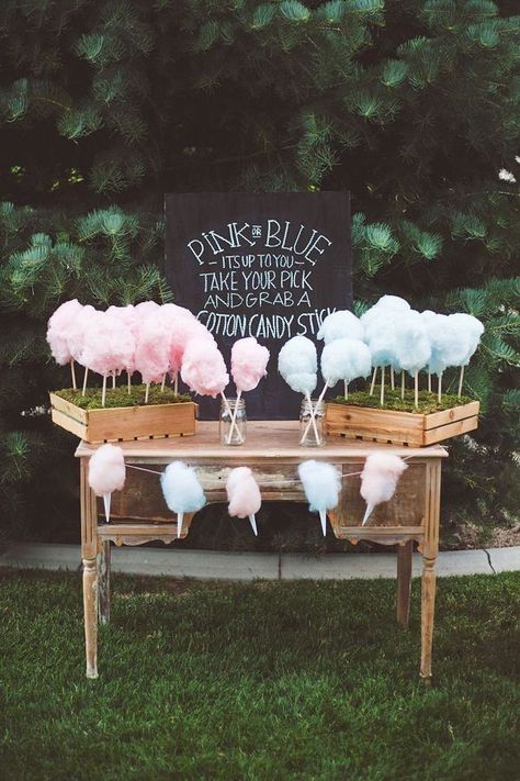 Pink or blue Wedding Food Ideas, Wedding Food Stations, Baby Gender Reveal Party Decorations, Idee Babyshower, Rustic Wedding Decorations, Baby Reveal Party, Epic Wedding, Gender Party, Gender Reveal Party Decorations