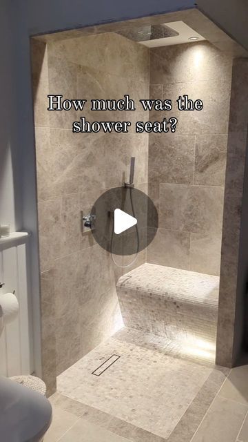 Samantha Roobottom on Instagram: "One of the main questions I'm asked about the shower seat is how much it is and where it is from. It is from @rubberduckbathrooms and it's £257. You tile directly on top of it (we would have bought the mosaics and paid the tiler anyway so not sure it added too much extra material and labour wise). Hands down THE BEST thing we have ever added to a renovation project and will definitely be installing another when we come to do our en-suite. 

Have a lovely Sunday xx

#bathroomdesign #bathroominspo #showerseat #showerdesign #mosaictiles #bathroomremodel #bathroonrenovation" Walk In Shower With Seat, Wetroom Ideas, Walk In Showers, Shower Rooms, Lovely Sunday, Shower Seat, Steam Shower, Shower Tile Designs, Steam Showers