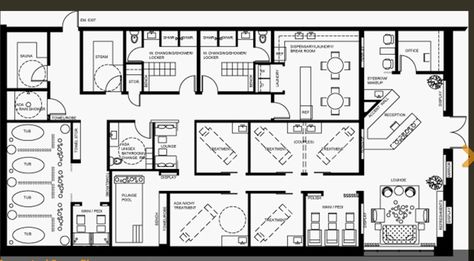 Spa Layout, Floor Layout Plan, Wellness Center Design, Spa Brochure, Layout Plan, Salon Ideas, Floor Layout, Wellness Center, Early Years