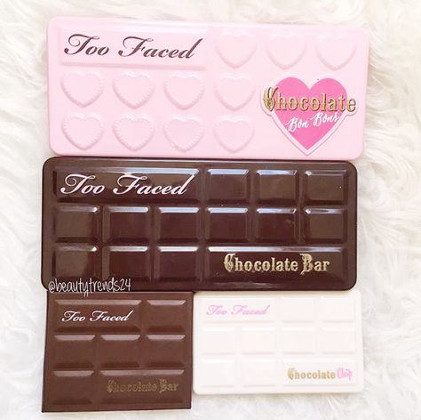 Chocolate Bar Too Faced, Choco Biscuit, Too Faced Eyeshadow, Neapolitan Ice Cream, Makeup Pallets, Fancy Makeup, Pink Girly Things, After Life, Makeup Items