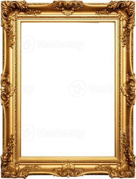 Gold Frame Png, Photo Frame Png, Old Picture Frames, Picture Templates, Frame Png, Light Background Images, Tree Saw, Ceramics Pottery Art, Gold Picture Frames