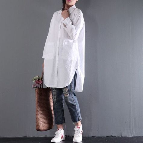 Long Shirt Outfits, Fancy Gown, Long White Shirt, Linen Style Fashion, Maxi Design, Gown Blue, Fancy Frocks, Iranian Women Fashion, Linen Fashion