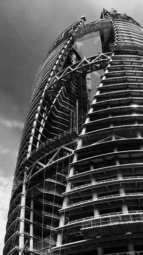 Zaha Hadid Architects has released a series of photographs showing progress on the construction of the atrium inside its 207-metre skyscraper in Beijing. Leeza Soho, Zaha Hadid Architecture, Architecture Today, Parametric Architecture, Zaha Hadid Architects, Amazing Buildings, Zaha Hadid, Futuristic Architecture, Modern Buildings