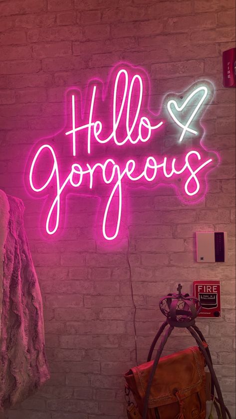 Girly Pink Bedroom Wallpaper, Aesthetic Pictures Wallpaper Pink, Neon Sign Wallpaper Aesthetic, New Iphone Wallpapers 2023, Girly Neon Signs, Hello Wallpaper Aesthetic, Hello Aesthetic Wallpaper, Girly Iphone Wallpaper Aesthetic, Neon Lights Aesthetic Words